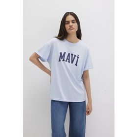 Mavi M1600843-71407 Oversize Kısa Kollu Mavi Kadın T-shirt