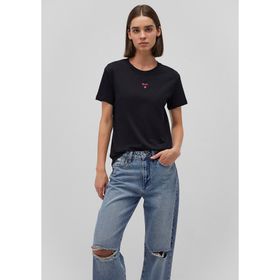 Mavi M1601185-900 Logo Baskılı Siyah Kadın T-shirt