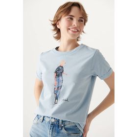 Mavi M1610222-70816 Bisiklet Yaka Normal Kalıp Kadın T-Shirt