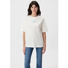 Mavi M1611593-70057 Kırık Beyaz Oversize Logo Kadın T-shirt