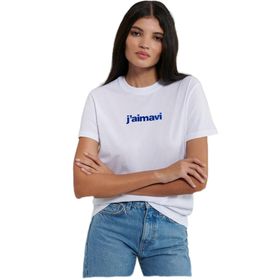 Mavi M1612242-620 Beyaz Regular Bisiklet Yaka Logo Kadın T-Shirt