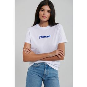 Mavi M1612242-620 Beyaz Regular Bisiklet Yaka Logo Kadın T-Shirt