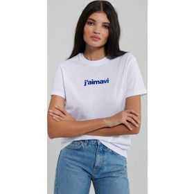 Mavi M1612242-620 Beyaz Regular Bisiklet Yaka Logo Kadın T-Shirt