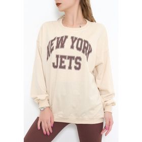 Mavi Siyah Baskılı Erkek Sweatshirt