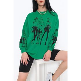Mavi Siyah Baskılı Erkek Sweatshirt