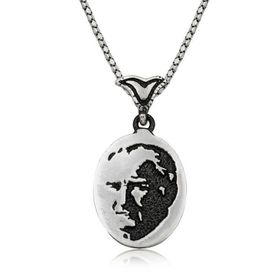 Mavio Atatürk Silüeti Gümüş Kadın Kolye