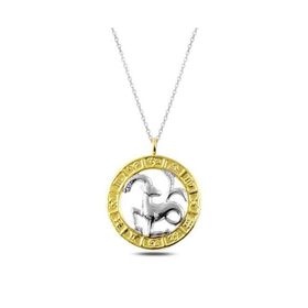 Mavio Gümüş Gold Oğlak Burcu Kolye