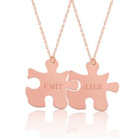 Mavio Kişiye Özel Puzzle İsimli Kadın Gümüş Kolye