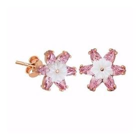 Mavio Pembe Lotus Çiçeği Kadın Gümüş Küpe