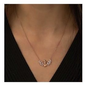 Mavio Rose Kanatlı Melek Kadın Gümüş Kolye