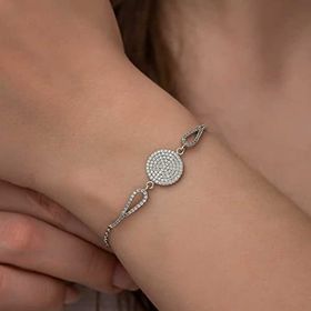 Mavio Zirkon Taşlı Daire Gümüş Bileklik