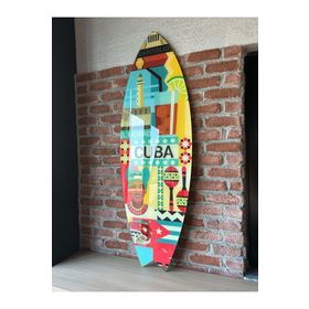 Mavion Cuba Renkli 150x50 cm Dekoratif Sörf Tahtası