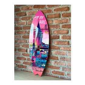 Mavion İstanbul Renkli 75x25 cm Dekoratif Sörf Tahtası