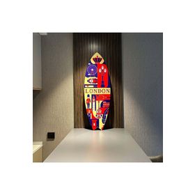 Mavion London Renkli 75x25 cm Dekoratif Sörf Tahtası