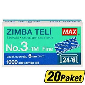 MAX No 24/6 Beyaz 20'li Zımba Teli