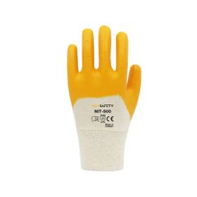 Max Safety NIT-500 Sarı No 10 Pamuk Astarlı Nitril Eldiven