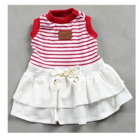 Max Styles Pet Kırmızı Xl Maxdesign Marina Çizgili Elbise Kedi Köpek Kıyafeti