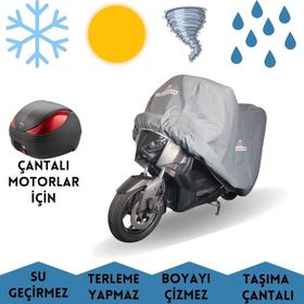 MaxDurable Motolux Gogo Elektrikli Uyumlu Arka Çantalı Motorlar İçin Brandası Su Geçirmez Motosiklet Örtüsü