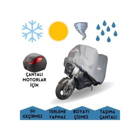 MaxDurable Motolux Gogo Elektrikli Uyumlu Arka Çantalı Motorlar İçin Brandası Su Geçirmez Motosiklet Örtüsü