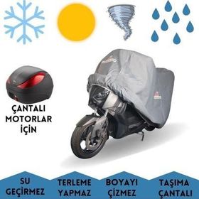 MaxDurable Motolux Gogo Elektrikli Uyumlu Arka Çantalı Motorlar İçin Brandası Su Geçirmez Motosiklet Örtüsü