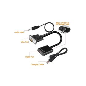 Maxgo 2067P VGA To HDMI Dönüştürücü Görüntü ve Ses Çevirici Kablo