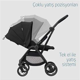 Maxi-Cosi Leona 2 Çift Yönlü Uzatılabilir Sırt Desteği Tam Yatabilir Essential Graphite Bebek Arabası