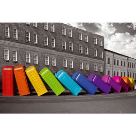 Maxi London Phoneboxes Falling Poster