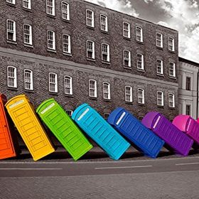 Maxi London Phoneboxes Falling Poster