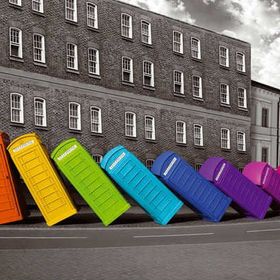 Maxi London Phoneboxes Falling Poster
