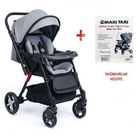 Maxi Taxi Milano Çift Yönlü Gri Bebek Arabası ve Yağmurluk