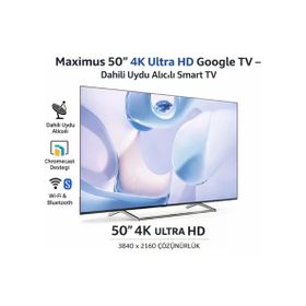 Maximus UHA 50 M9P 50 inç 127 Ekran 4K Ultra HD Google LED TV