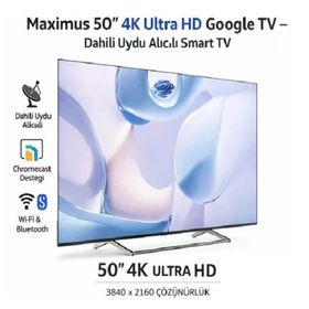 Maximus UHA 50 M9P 50 inç 127 Ekran 4K Ultra HD Google LED TV
