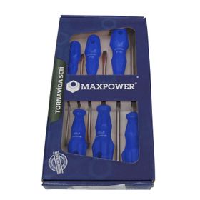 Maxpower MX136D 6 Parçalı Düz Tornavida Seti