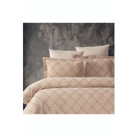 Maxstyle Damask Lyocell Bej Çift Kişilik Nevresim Takımı