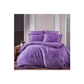Maxstyle Giza Jakarlı Saten Lila Double Nevresim Takımı