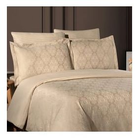 Maxstyle Jakarlı Ornament Bej Double Nevresim Takımı