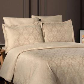 Maxstyle Jakarlı Ornament Bej Double Nevresim Takımı