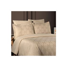 Maxstyle Jakarlı Ornament Bej Double Nevresim Takımı