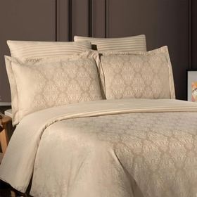 Maxstyle Jakarlı Ornament Bej Double Nevresim Takımı
