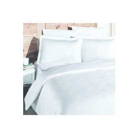 Maxstyle Jakarlı Saten Marko Beyaz Double Nevresim Takımı