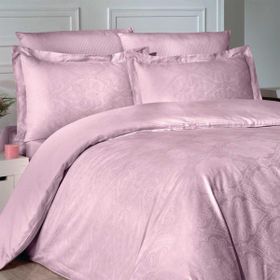 Maxstyle Jakarlı Saten Marko Pudra Double Nevresim Takımı