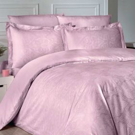 Maxstyle Jakarlı Saten Marko Pudra Double Nevresim Takımı