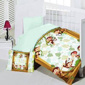 Maxstyle Monkies 120 x 180 cm Renkli Bebek Nevresim Takimi