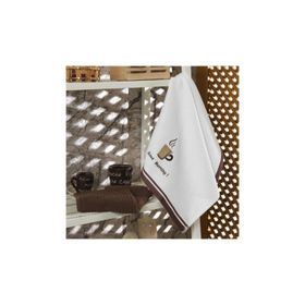 Maxstyle Pamuk 40x60 cm 2'li Beyaz Kahve Mutfak Havlusu