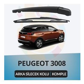 Maxtel 2009-2016 Peugeot 3008 Komple Arka Silecek Kolu ve Süpürgesi