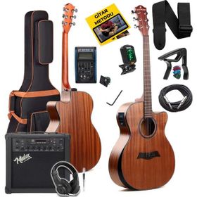 Maxword M450-EQ-AMP Profesyonel Masif Ağaç Amfili Elektro Akustik Gitar Seti
