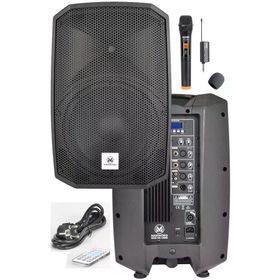 Maxword Maxi-12A-MİC 12 1200 W Taşınabilir Aktif Kabin Hoparlör ve Bluetooth USB Kablosuz Mikrofon