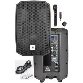 Maxword Maxi-12A-MİC 12 1200 W Taşınabilir Aktif Kabin Hoparlör ve Bluetooth USB Kablosuz Mikrofon