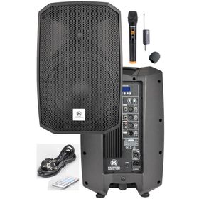 Maxword Maxi-12A-MİC 12 1200 W Taşınabilir Aktif Kabin Hoparlör ve Bluetooth USB Kablosuz Mikrofon