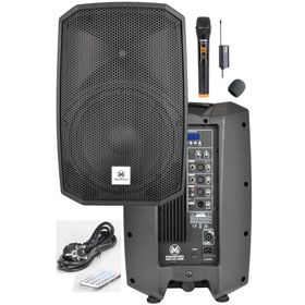 Maxword Maxi-12A-MİC 12 1200 W Taşınabilir Aktif Kabin Hoparlör ve Bluetooth USB Kablosuz Mikrofon